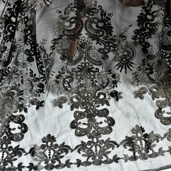 2 метра х 150 см Черное свадебное платье европейского двора, фата, украшения ручной работы, материал 