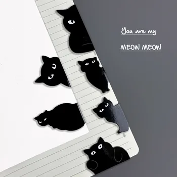 6шт Магнитные закладки Магнитные маркеры для страниц с кавайным котом, Милые книжные маркеры, Набор зажимов для учителей, студентов, любителей книг для чтения