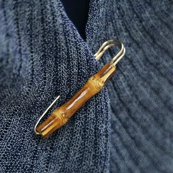 Деревянная, бамбуковая Металлическая брошь, изящный высококачественный воротник свитера, иглы, булавки, Модные значки, украшения для унисекс, Украшают