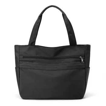 Корейская мода, модные сумки 2023, Однотонные женские сумки большой емкости, Повседневная нейлоновая дорожная женская квадратная сумка, большая женская черная сумка