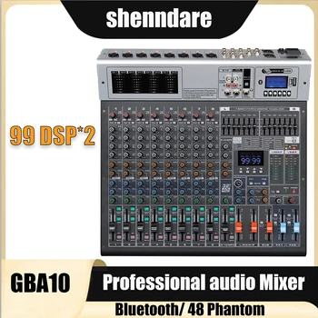 Звуковой микшер GBA10 Consoel 10-канальное профессиональное микширование звука аудиомикшер с 99 DSP эффектами для сценических выступлений
