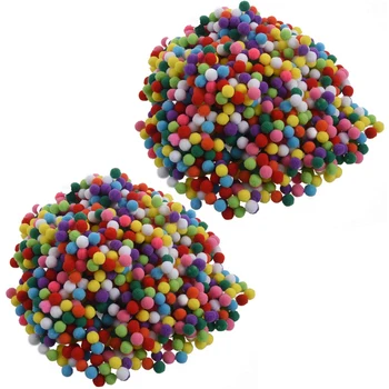 2000 Шт 10 мм Разноцветные Мягкие Пушистые Помпоны для детских поделок