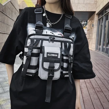 Функциональная тактическая нагрудная сумка для мужчин и женщин, модный жилет в стиле хип-хоп, сумка для уличной одежды, поясная сумка, женская черная сумка Wild Chest Rig Bag
