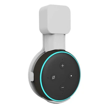 Настенный держатель динамика для внутренней звуковой коробки Alexa Echo Dot 3-го поколения с безвинтовым управлением кабелем, белый