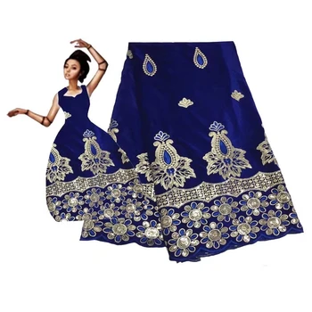 Французская Бархатная Кружевная ткань 2023 высококачественная Африканская 3D Гипюровая веревочная кружевная ткань с блестками, синее нигерийское сетчатое кружевное свадебное платье