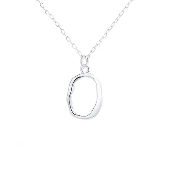 N072 ZFSILVER S925 Стерлингового Серебра Модные Роскошные Простые Неправильные Овальные Ожерелья Для Женщин Свадебные Украшения Для Девочек