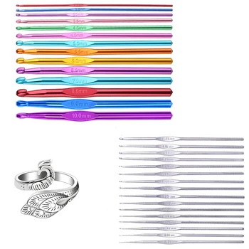 Набор крючков для вязания крючком разных размеров, набор игл, набор спиц для вязания крючком, Набор крючков для шитья, вязание с кольцом