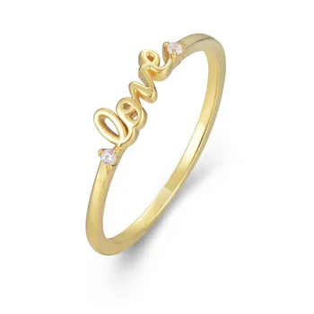 Кольца с надписью Love из стерлингового серебра 925 пробы для обручального кольца для девочек, женские крошечные кольца для пар цвета золота, серебра, ювелирные аксессуары, подарок