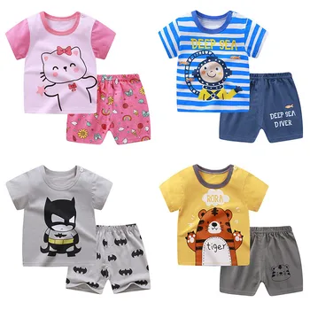 Модный костюм для мальчика, летний комплект повседневной одежды, топ и шорты, комплект детской одежды из 2 предметов для мальчиков, костюмы для младенцев, детская одежда