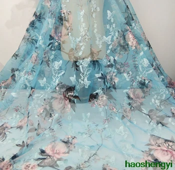 Весенне-летняя новая ткань с объемной вышивкой сливы, платье с вышивкой бабочки, аксессуары для одежды