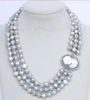 Ожерелье из серого жемчуга в стиле барокко 16
