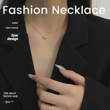 Kpop Love New In Collar Acero Неокисляемый Para Mujer y2k Милые Корейские Модные Ошейники-Цепочки С Сердечками Из Нержавеющей Стали