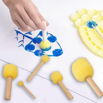 2 комплекта губок для рисования своими руками для Детей - Круглые Губчатые кисти Разного размера для Рисования - Поролоновые кисти для рисования - Инструменты для рисования