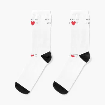 Когда я с тобой, у меня зажигается сердечко - Забавные и Озорные Носки на День Святого Валентина 2021 /Подарочные носки Cupid нескользящие футбольные чулки