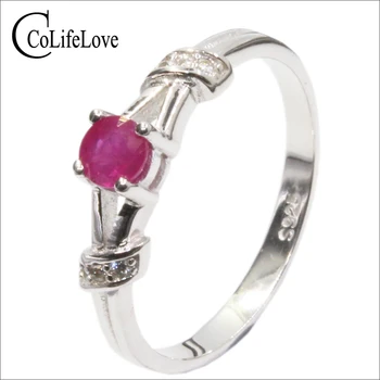 кольцо со 100% натуральным рубином для помолвки, кольцо с натуральным рубином диаметром 4 мм, кольцо с рубином из цельного серебра 925 пробы, романтический подарок на день Святого Валентина