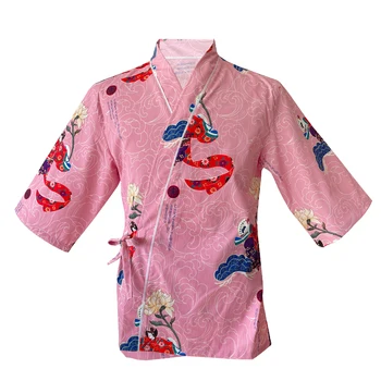 Униформа официантки японского ресторана, куртки шеф-повара суши Izakaya, пальто для женщин, Кимоно для приготовления пищи на кухне Sakura Ukiyoe, топы, рубашки