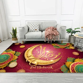 Ковер в мусульманском этническом стиле, фестиваль Рамадан, Золотой Лунный Узор, ковер для спальни, гостиной, Кухни, коврика для ванной комнаты