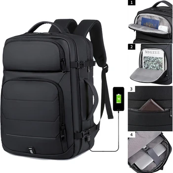 Расширяемые мужские 17-дюймовые рюкзаки для ноутбуков, водонепроницаемая сумка для ноутбука, школьная сумка USB, Спортивная школьная сумка для путешествий, рюкзак для мужчин