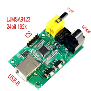 LUSYA LJM SA9123 USB to SPDIF Оптический Выход I2S 24BIT Плата Декодирования 192 K HiFi SA9123L DAC Для Усилителя