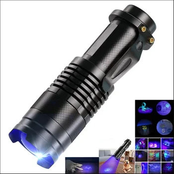 УФ светодиодный фонарик Портативный Blacklight с длиной волны 395нм Фиолетовый свет, детектор женской гигиены от мочи домашних животных, Скорпион