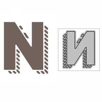 2023 Новых металлических штампов с жирной буквой алфавита N для вырезания поздравительных открыток в стиле скрапбукинг