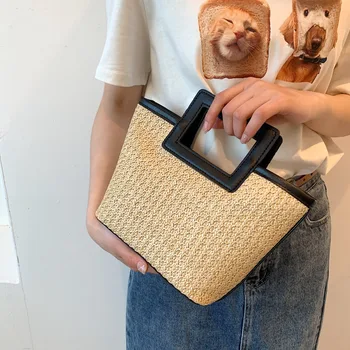 Трендовая модная соломенная объемная сумка Женская 2023 Новая портативная сумка-тоут в стиле ретро, сумка для темперамента хипстера, женская сумка, сумки для женщин
