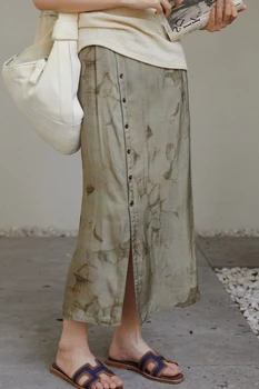 Летняя цветущая прямая юбка в китайском стиле 2023 года для женщин