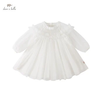 Платья для маленьких девочек Dave Bella Spring Princess, платье с длинными рукавами для маленьких девочек, платье для дня рождения, праздничное платье DB1235665