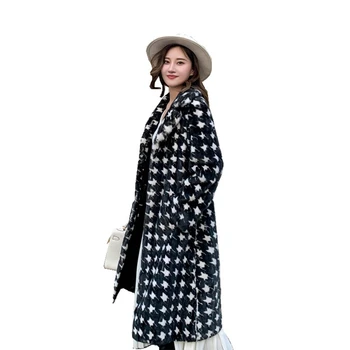 Роскошная женская норковая шуба 110 см, осенне-зимняя женская теплая верхняя одежда, пальто LF2303JY