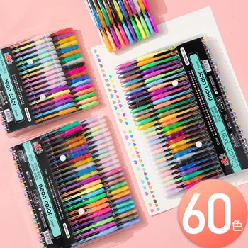 Точечная оптовая продажа мини-12-цветного 48-цветного набора ярких цветных маркеров Highlighter 1.0 Гелевая ручка
