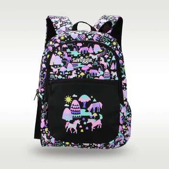 Австралия Smiggle Оригинальный детский школьный рюкзак для девочек Black Unicorn Kawaii Школьные принадлежности 16 дюймов от 7 до 12 лет