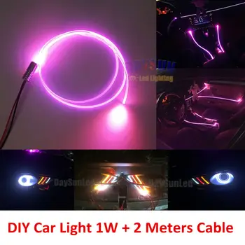 Автомобильный фонарь DC12V + оптоволоконный кабель бокового свечения диаметром 2 м и 3 мм, Сделай САМ, Новый автомобильный оптоволоконный светильник