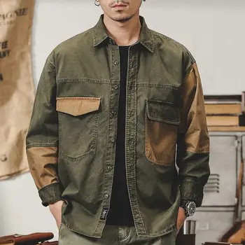 Камуфляжные куртки для мужчин, Корейская модная мужская одежда-карго, уникальные Армейские топы на пуговицах, пальто, куртки-бомберы, одежда M121