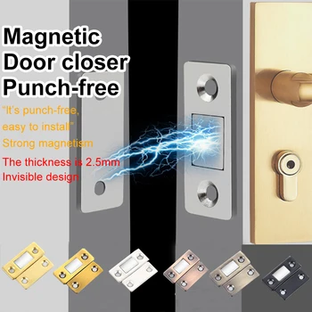 Магнитный фиксатор двери мебель для дома шкаф для ванной аппаратные средства, штамповка-бесплатные сильный ультра тонкий дверной замок дверной защелки Магнит