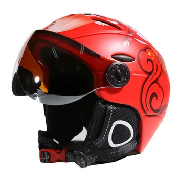 Полуприкрытый лыжный шлем MOON Professional, защитный шлем с защитными очками, встроенный защитный лыжный шлем для мужчин и женщин