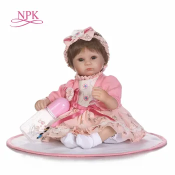 NPK Boneca Reborn 18-дюймовые Мягкие силиконовые Виниловые Куклы 43 см Мягкая Силиконовая Возрожденная Кукла Новорожденный Реалистичные Куклы Bebes Reborn