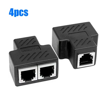 4ШТ Разъем-разветвитель Ethernet RJ45 от 1 до 2 адаптеров-разветвителей для одновременного доступа в Интернет