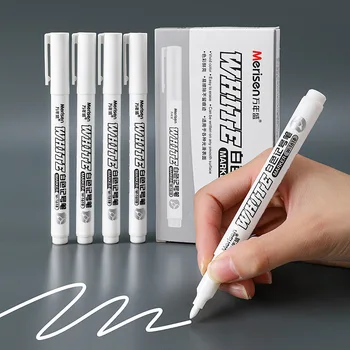 3шт Белый фломастер Спиртовая краска Маслянистые водонепроницаемые ручки для рисования шин, граффити, перманентная гелевая ручка для ткани, дерева, кожи, маркер