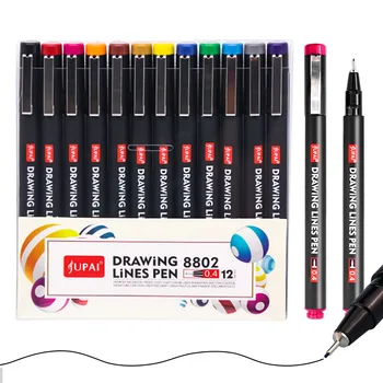 12 Цветных линий рисования ручкой 0,4 мм Красочная кисть для каллиграфии, рисования от руки, рисования красками, Микрон Набор ручек для рисования, Художественные принадлежности