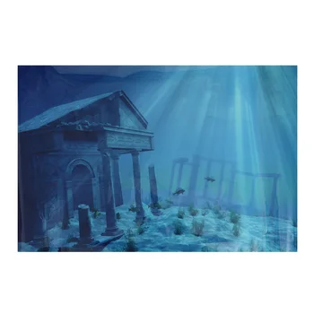 Аквариумные украшения Статичный Цепляющийся фон для аквариума с рыбками Наклейка Обои Декоративные Руины Плакат
