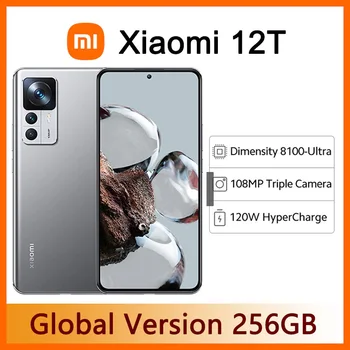 Глобальная версия Смартфона Xiaomi 12T 128 ГБ 256 ГБ MediaTek Dimensity 8100-Ultra 108-мегапиксельная Камера 120 Гц Дисплей 120 Вт