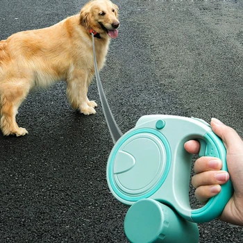 Поводок для домашних животных со светодиодной подсветкой 3 м 5 м Автоматическая тяговая веревка нейлоновый поводок для собак, удлиняющий поводки для щенячьего бега Для маленьких средних собак