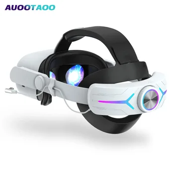 Зарядный головной ремень 8000 мА для Oculus Quest 2 С электрическим устройством RGB Комфортное Ношение Красочного головного ремня, аксессуаров для виртуальной реальности