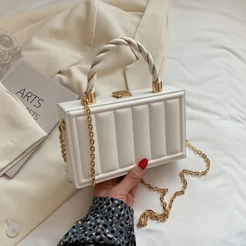 Роскошный женский мини-чемодан на цепочке, сумка через плечо, брендовая Женская Белая Розовая Маленькая сумочка и кошельки, клатч для вечеринки, сумка-коробка