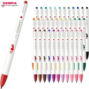 Японская Акварельная Ручка ZEBRA Clickart Push-типа 12 ~ 48 цветов, Флуоресцентный Маркер 0,6 мм fineliner point, Анти-Пятнистая краска stylo