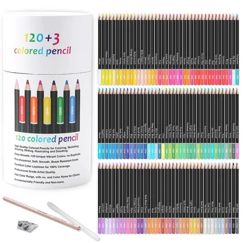 Новый 120-цветной Профессиональный Набор цветных Карандашей В жестяной коробке Масляного цвета, Цветные Карандаши для рисования, Принадлежности для школьного художника
