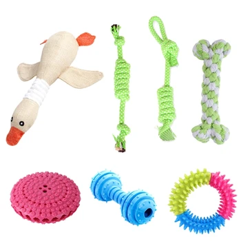 Моющаяся игрушка-писклявка для агрессивных жевунов, резиновая тряпичная игрушка-писклявка для собак