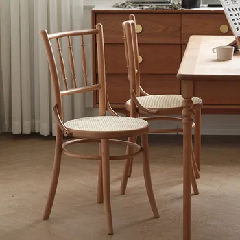Мебель для гостиной в японском стиле, Плетеные из виноградной лозы Обеденные стулья, Ресторанная спинка из массива Дерева, Стол для отдыха, сетка для стульев