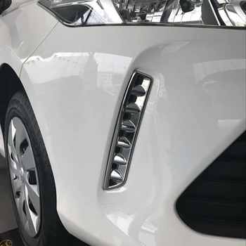 Для Toyota Vios/Yaris седан 2017 2018 Аксессуары для стайлинга автомобилей ABS Хромированный автомобильный передний противотуманный абажур крышка рамка Отделка крышки 2шт