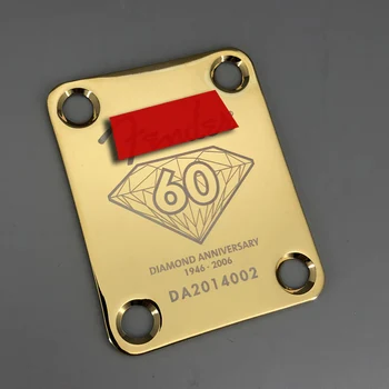 Изготовленная на заказ алмазная пластина для грифа электрогитары из хромированного золота с винтами для ST TL well